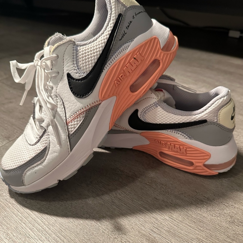 Nike Air Max White and Orange Shoes